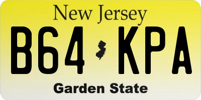 NJ license plate B64KPA