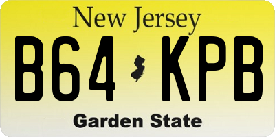 NJ license plate B64KPB