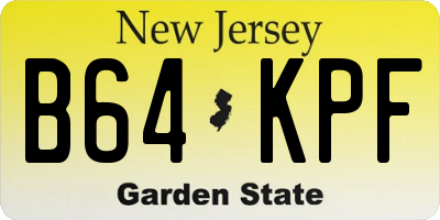 NJ license plate B64KPF