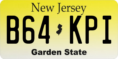 NJ license plate B64KPI