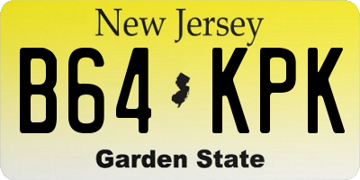 NJ license plate B64KPK