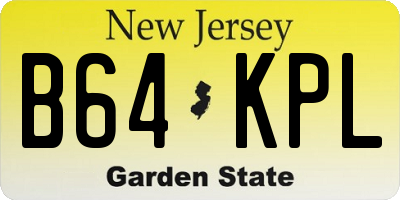 NJ license plate B64KPL