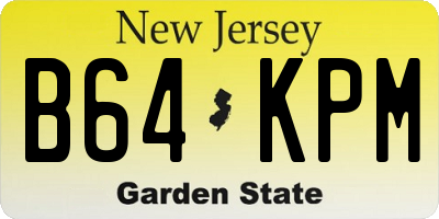NJ license plate B64KPM