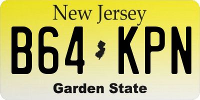 NJ license plate B64KPN