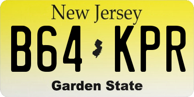 NJ license plate B64KPR