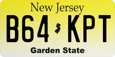NJ license plate B64KPT