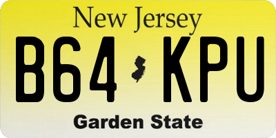 NJ license plate B64KPU