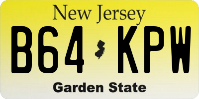 NJ license plate B64KPW