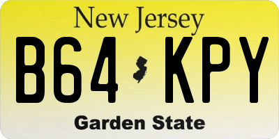 NJ license plate B64KPY