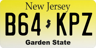 NJ license plate B64KPZ