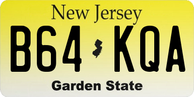 NJ license plate B64KQA