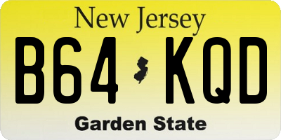 NJ license plate B64KQD