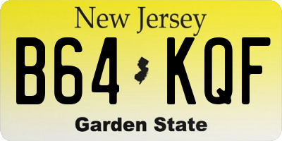 NJ license plate B64KQF