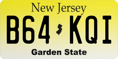 NJ license plate B64KQI
