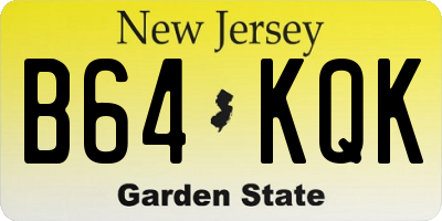 NJ license plate B64KQK
