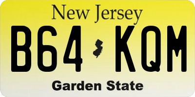 NJ license plate B64KQM