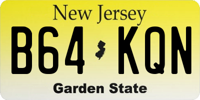 NJ license plate B64KQN