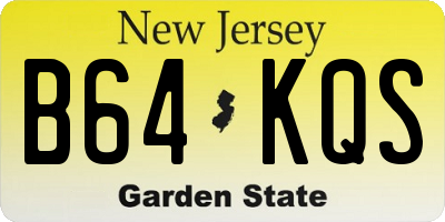 NJ license plate B64KQS