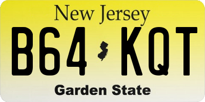 NJ license plate B64KQT