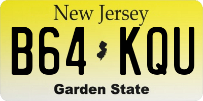 NJ license plate B64KQU