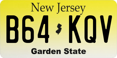 NJ license plate B64KQV