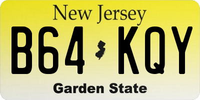NJ license plate B64KQY