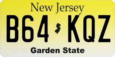 NJ license plate B64KQZ