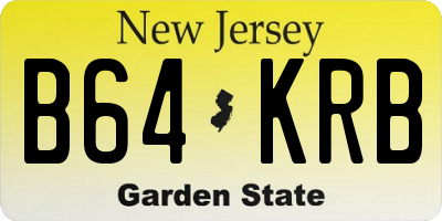 NJ license plate B64KRB