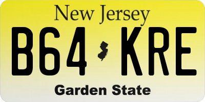 NJ license plate B64KRE