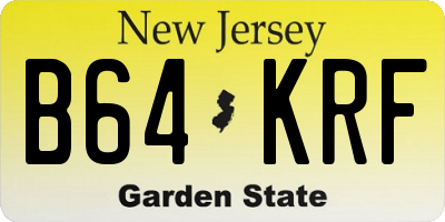 NJ license plate B64KRF