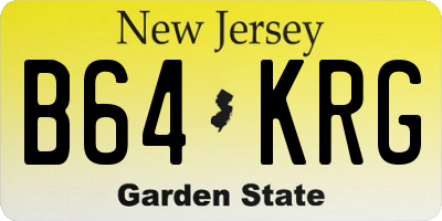 NJ license plate B64KRG