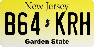NJ license plate B64KRH