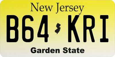 NJ license plate B64KRI