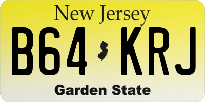 NJ license plate B64KRJ