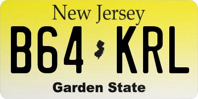 NJ license plate B64KRL