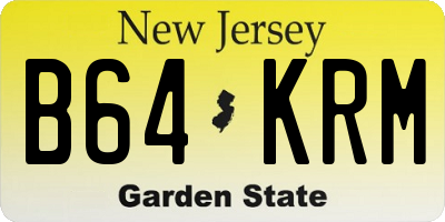 NJ license plate B64KRM