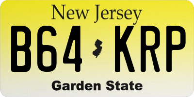 NJ license plate B64KRP