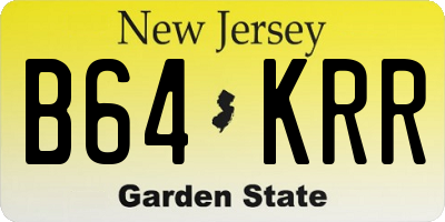 NJ license plate B64KRR