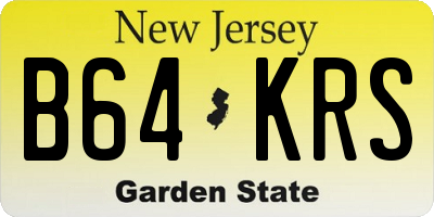 NJ license plate B64KRS