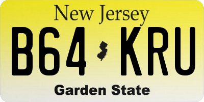 NJ license plate B64KRU
