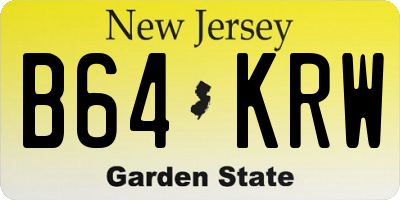 NJ license plate B64KRW