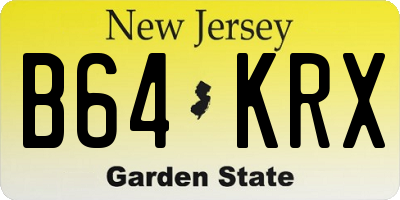 NJ license plate B64KRX