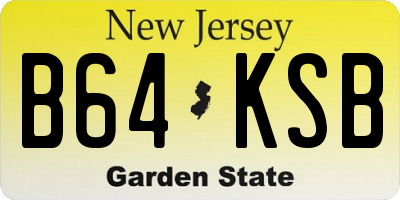 NJ license plate B64KSB