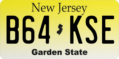 NJ license plate B64KSE