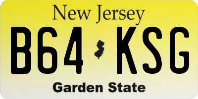 NJ license plate B64KSG