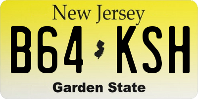 NJ license plate B64KSH