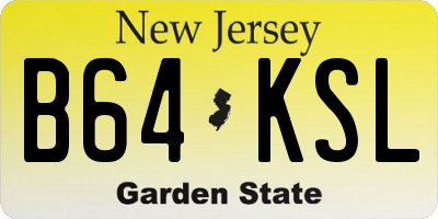 NJ license plate B64KSL
