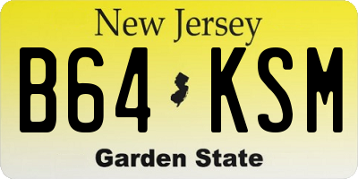 NJ license plate B64KSM