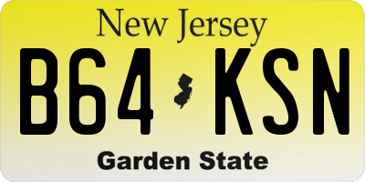 NJ license plate B64KSN