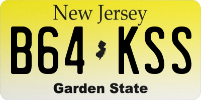 NJ license plate B64KSS